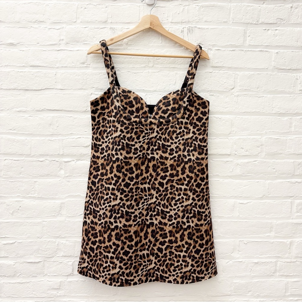 Anthropologie || Dhruv Kapoor Leopard Neoprene Scuba Mini Dress Small